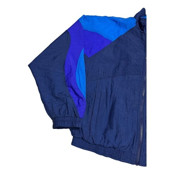 REEBOK Vintage 90s Y2K Blue Windbreaker Bomber Retro Light Jacket Womens Large - Picture 6 of 6
